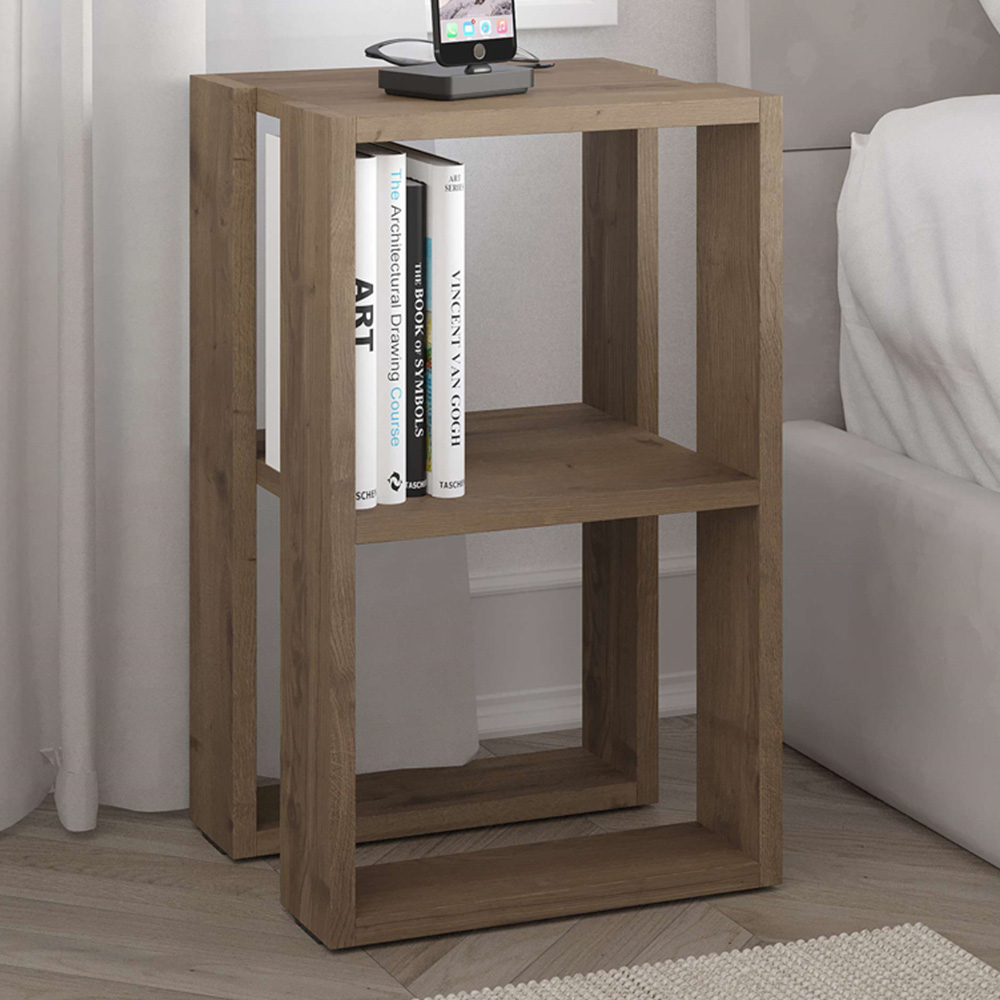 Decortie Lonie Dark Oak Effect Bedside Table Image 1