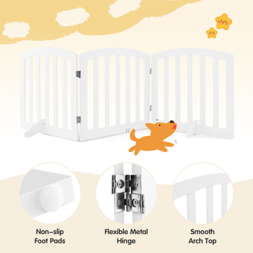 Costway 61cm White Safety Gate with Support Feet Image 7