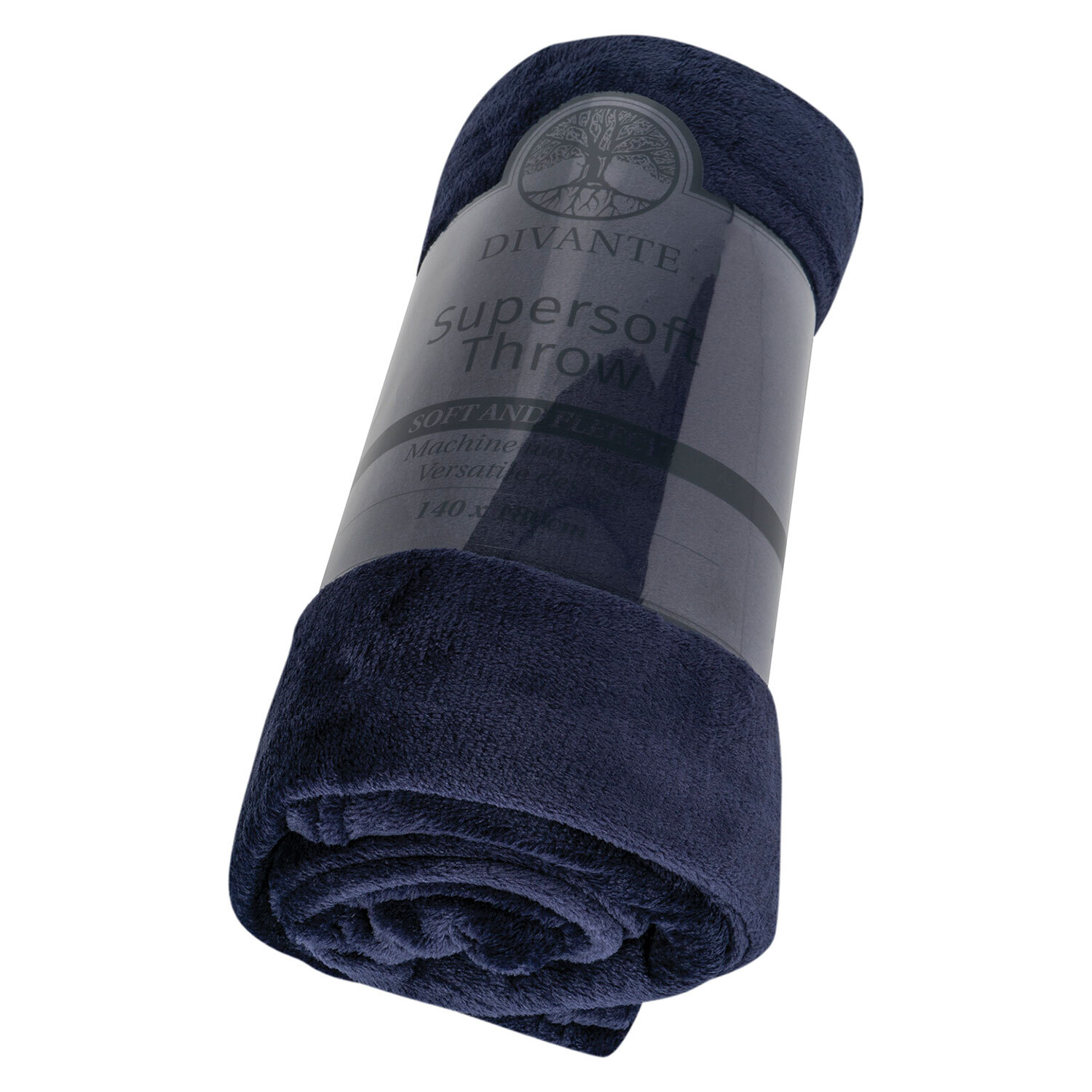 Divante Navy Supersoft Large Throw Image 1