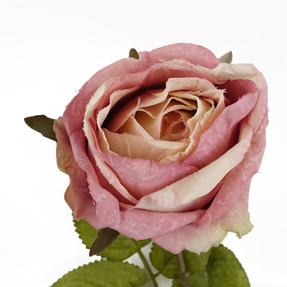 Leaf Light Pink Rose Artificial Stem 70cm 6 Pack Image 2