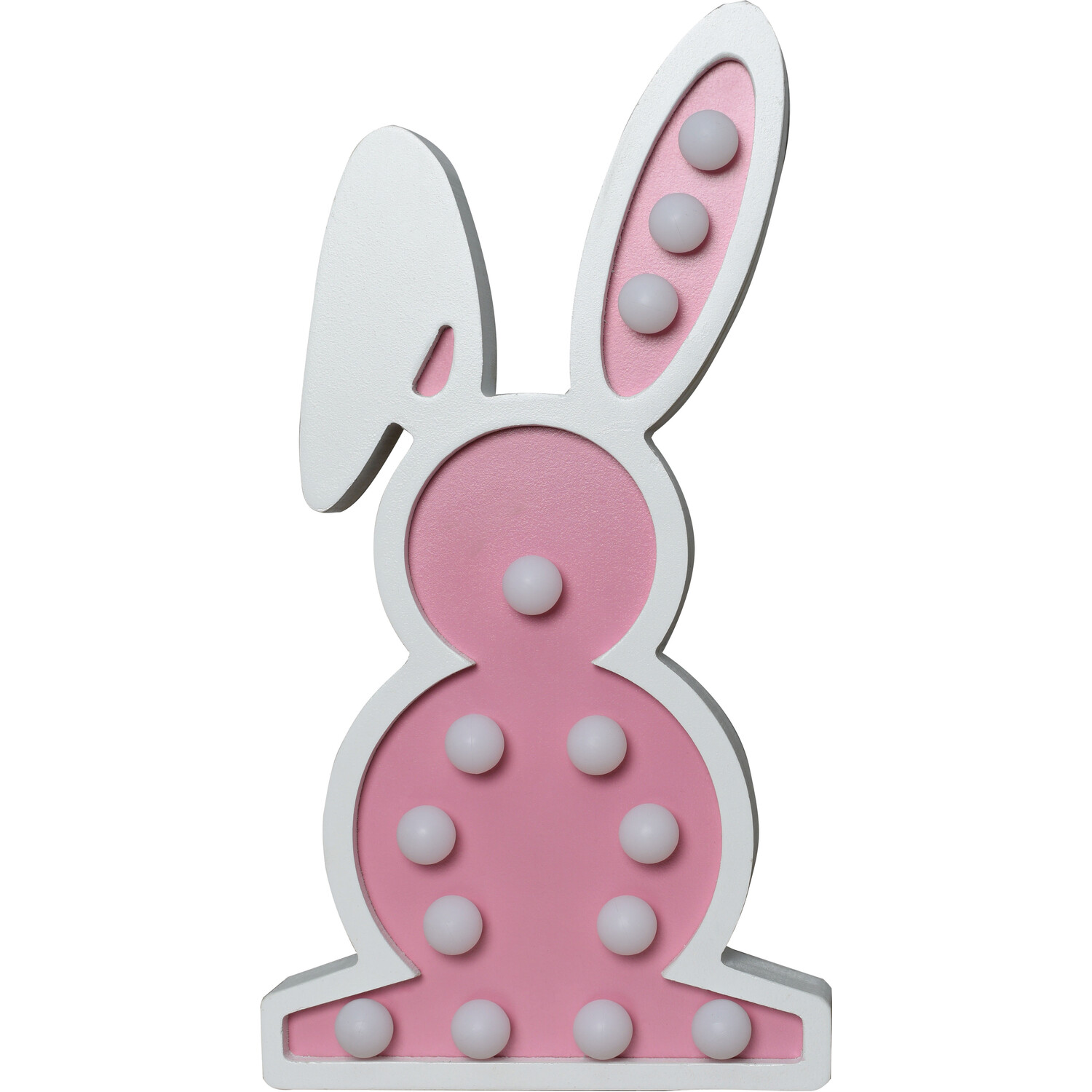 Single Pastel Pink Wooden Bunny LED Light in Assorted styles Image 2