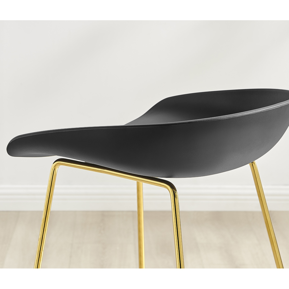 Furniturebox Harding Black and Gold Bar Stool Set of 2 Wilko