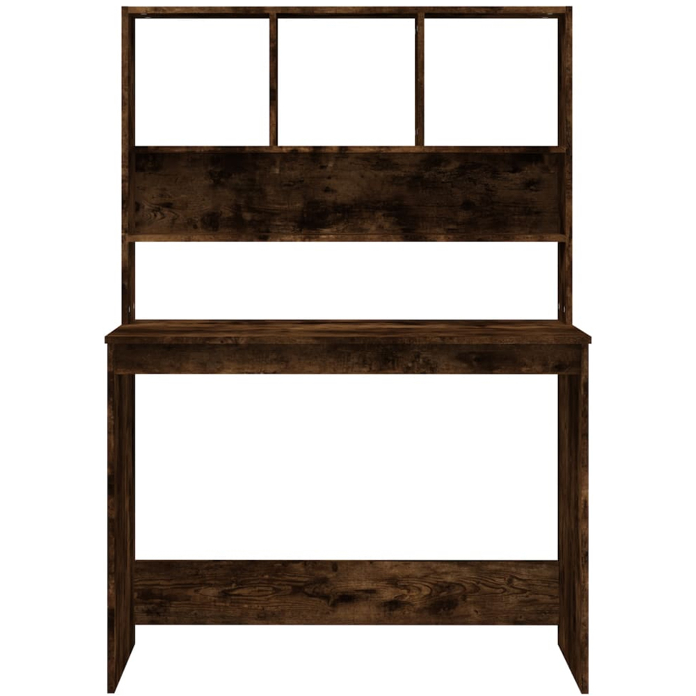 vidaXL 4 Shelf Computer Desk Smoked Oak Image 4