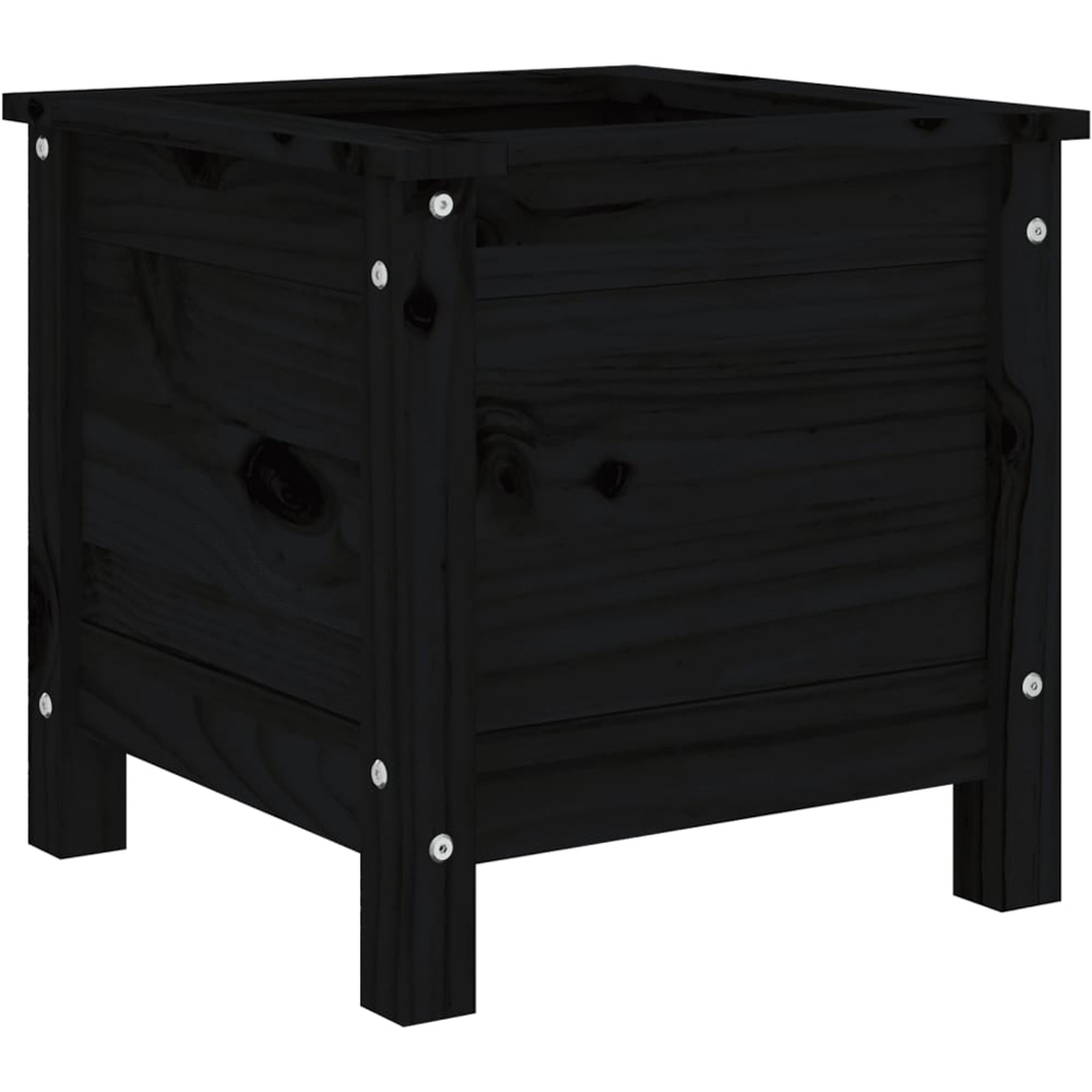 vidaXL Black Solid Pine Wood Raised Garden Planter 39 x 40 x 40cm Image 4