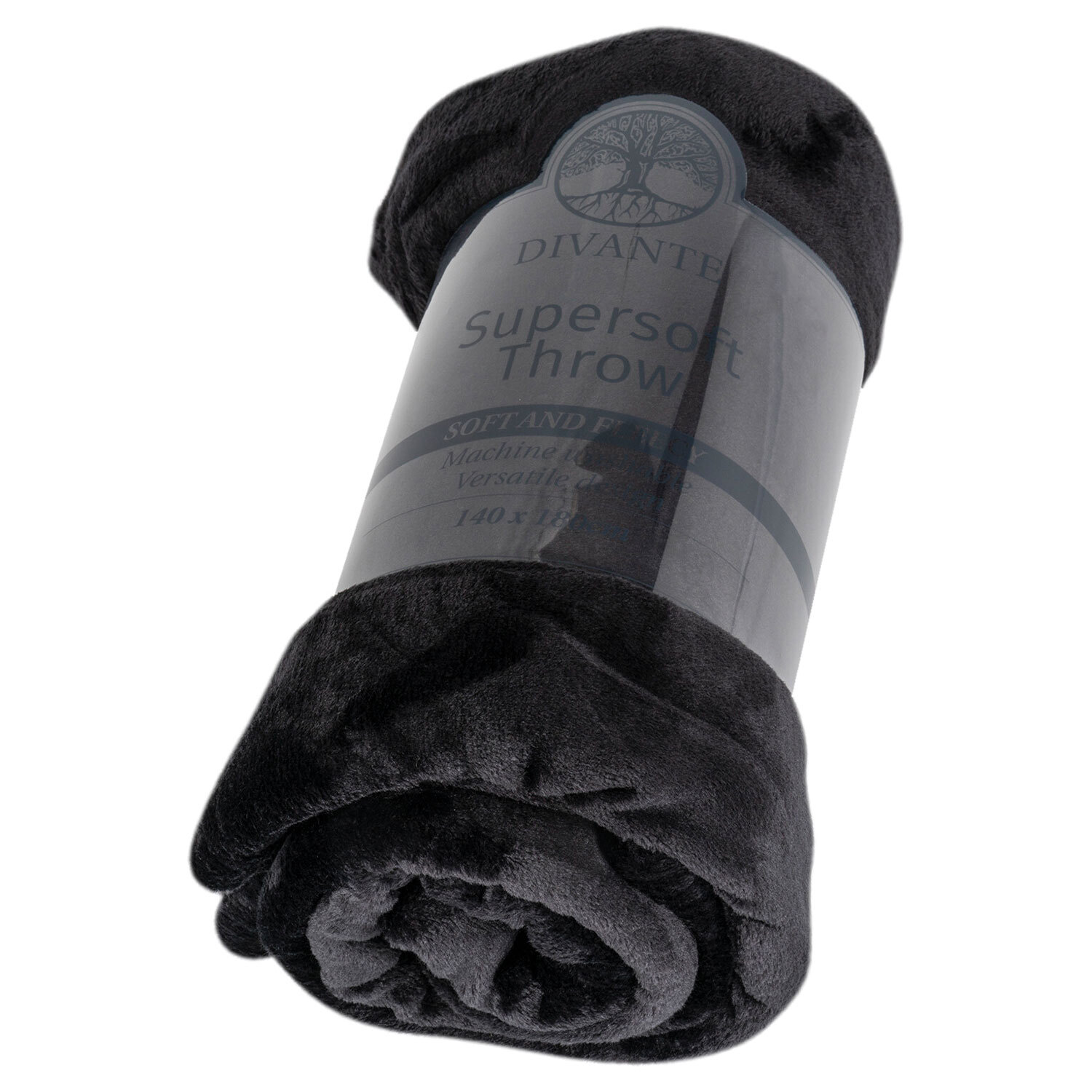 Divante Black Supersoft Extra Large Throw Image 1