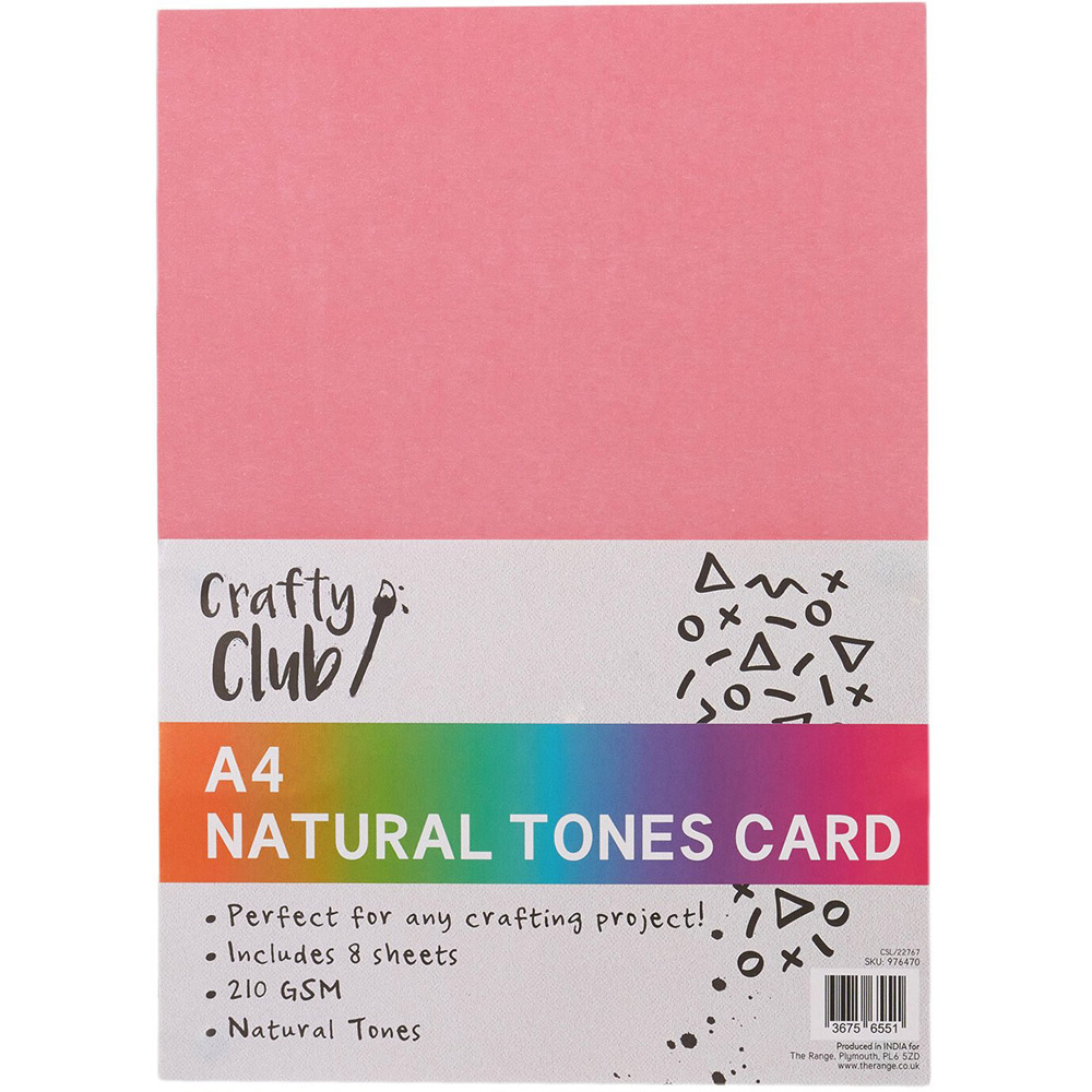 Crafty Club Pack of 8 A4 Natural Tone Card - Natural Image 3