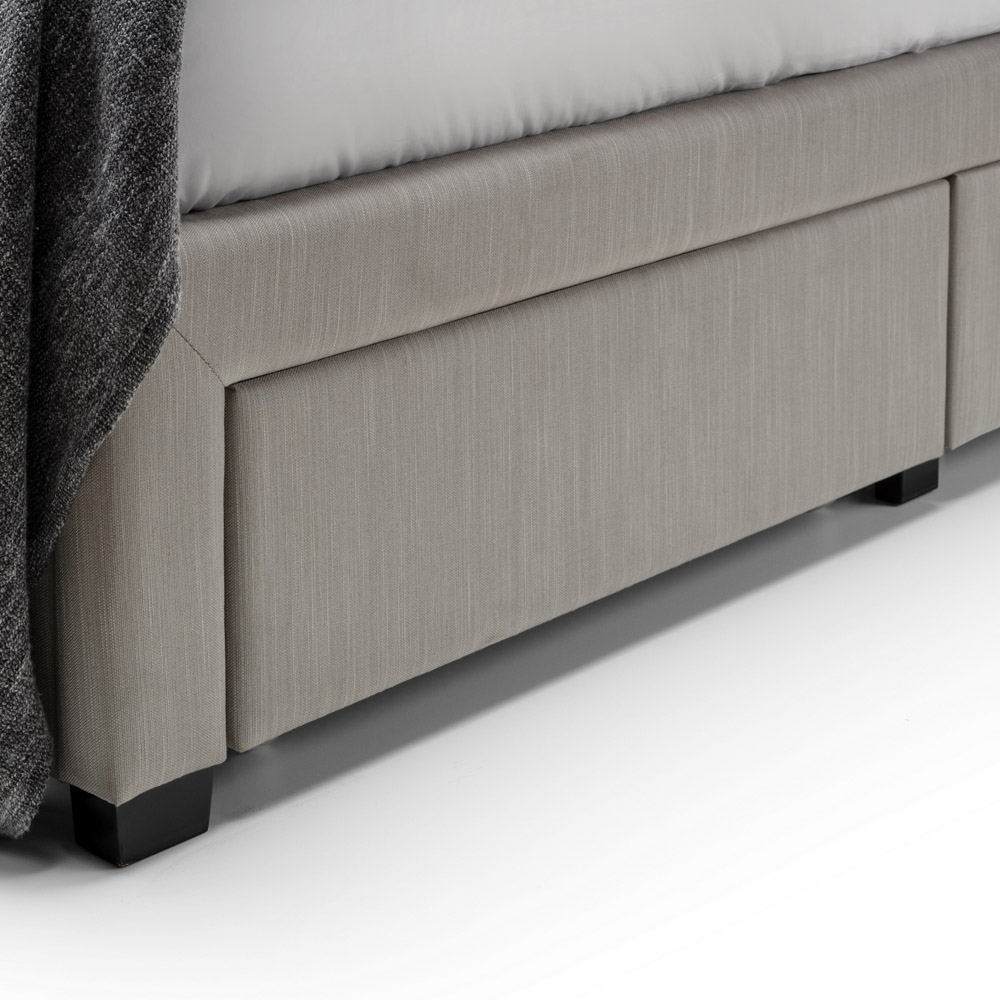 Julian Bowen Wilton Double Deep Button Grey Linen Bed Frame with Underbed Drawers Image 8