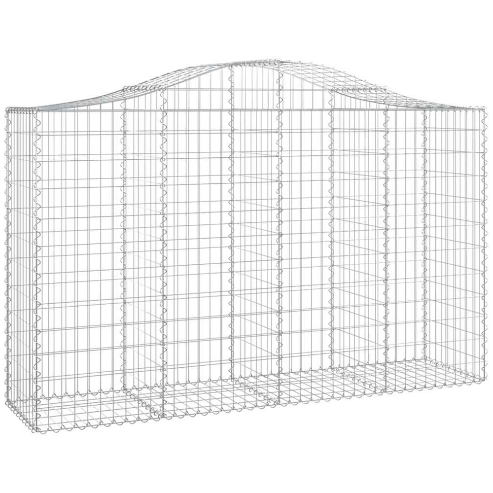 vidaXL Silver Galvanised Iron Arched Gabion Basket 200 x 50 x 120/140cm 5 Pack Image 1