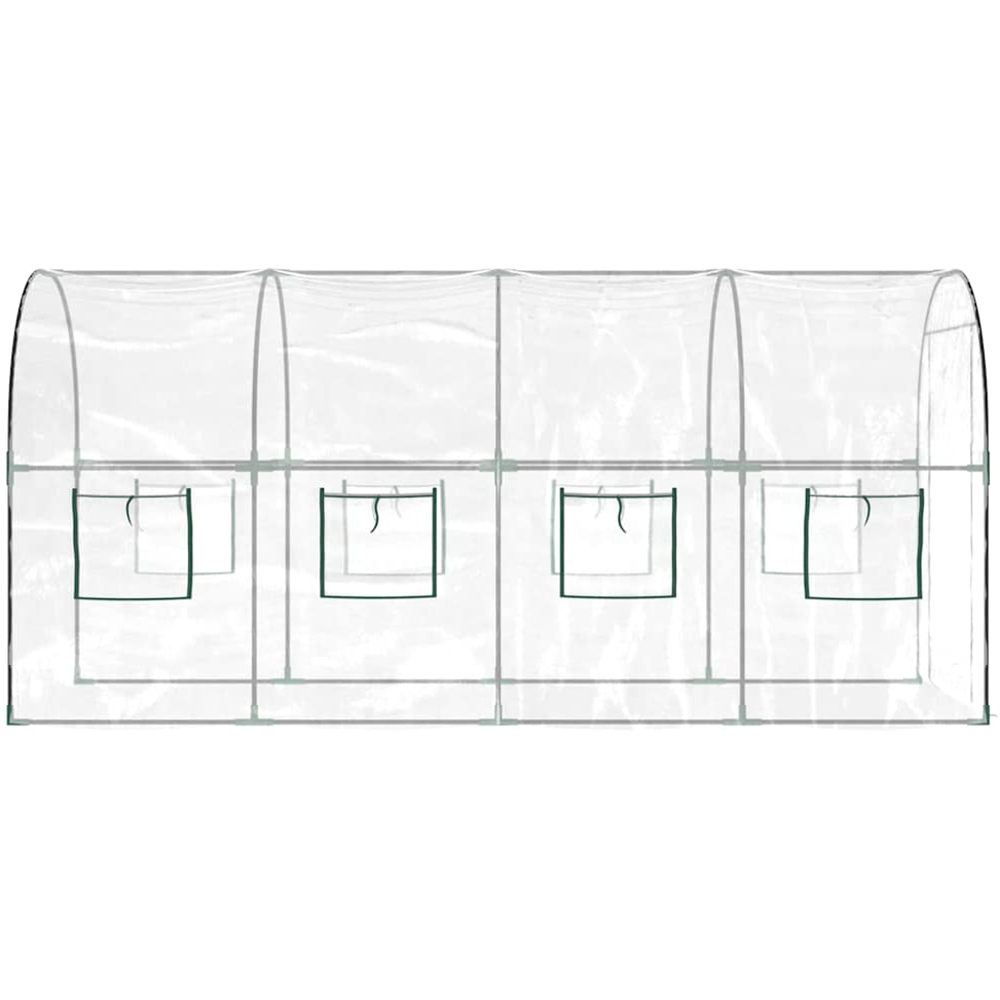 vidaXL Transparent Powder Coated Steel Frame 5.2 x 13.1ft Greenhouse Image 3