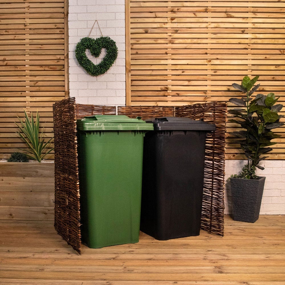 Samuel Alexander 116 x 280cm Double Willow Wheelie Bin Screen Image 5