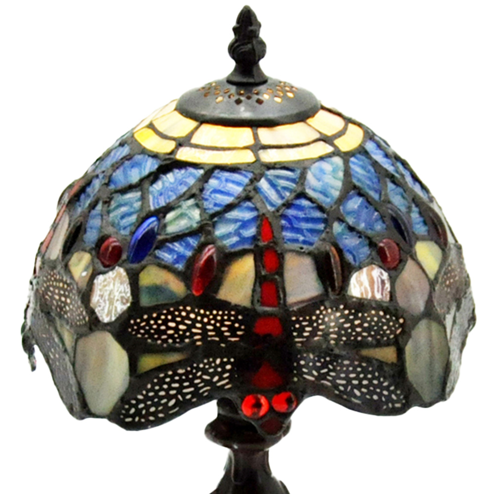 Acacia Home Tiffany Blue Shade Dragonfly Table Lamp 20.3cm Image 2
