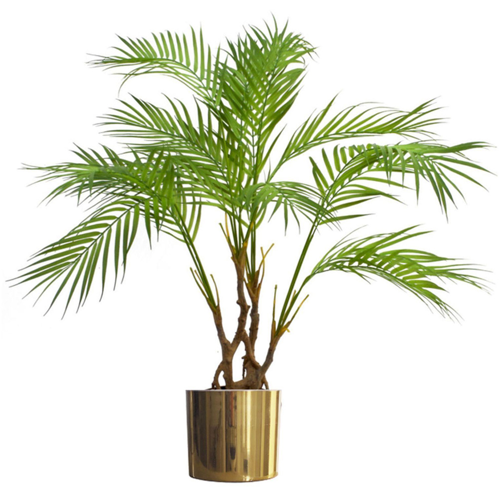 Leaf Polished Gold Finish Metal Planter 20 x 18cm Image 3