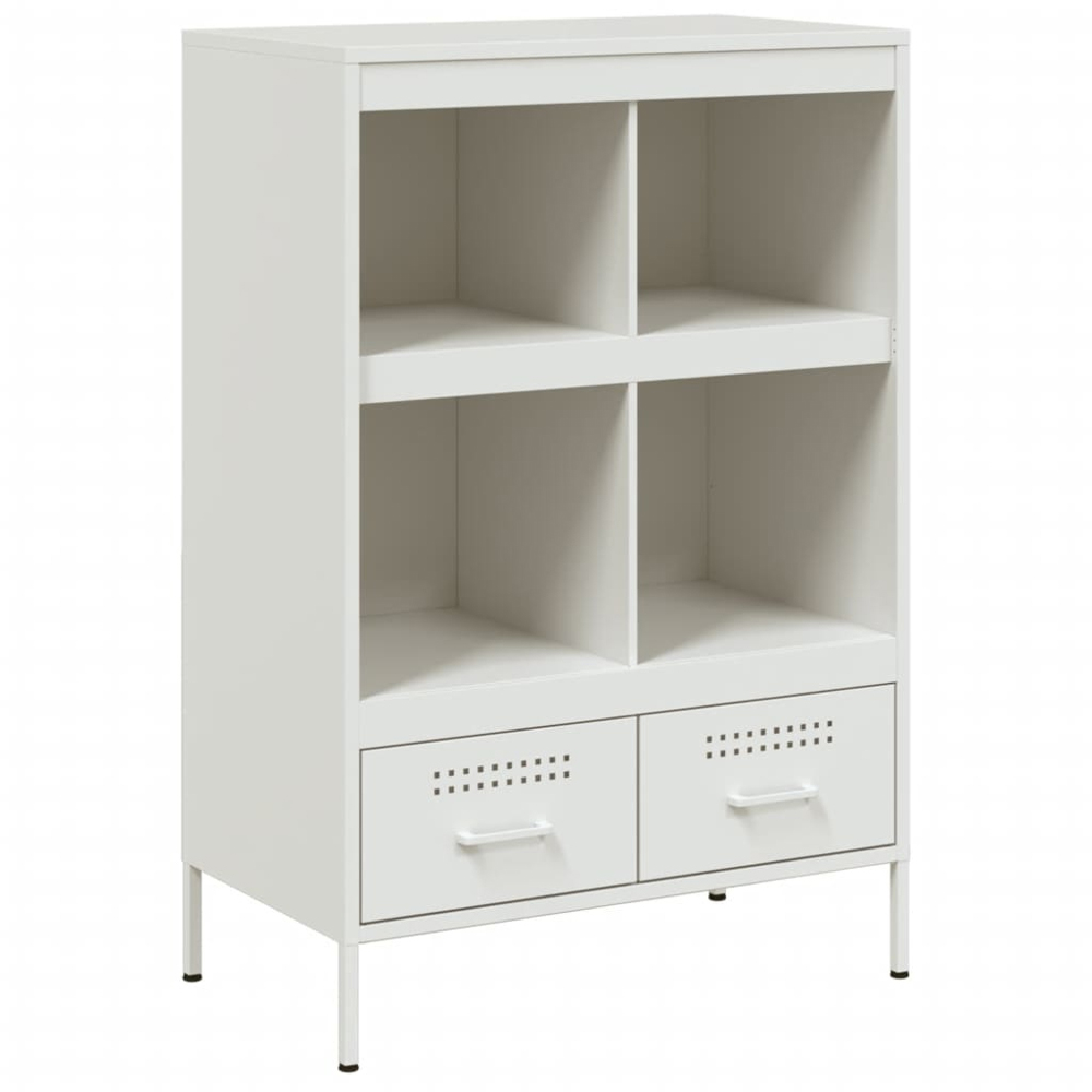 vidaXL 2 Drawer 4 Shelf White Highboard Image 2