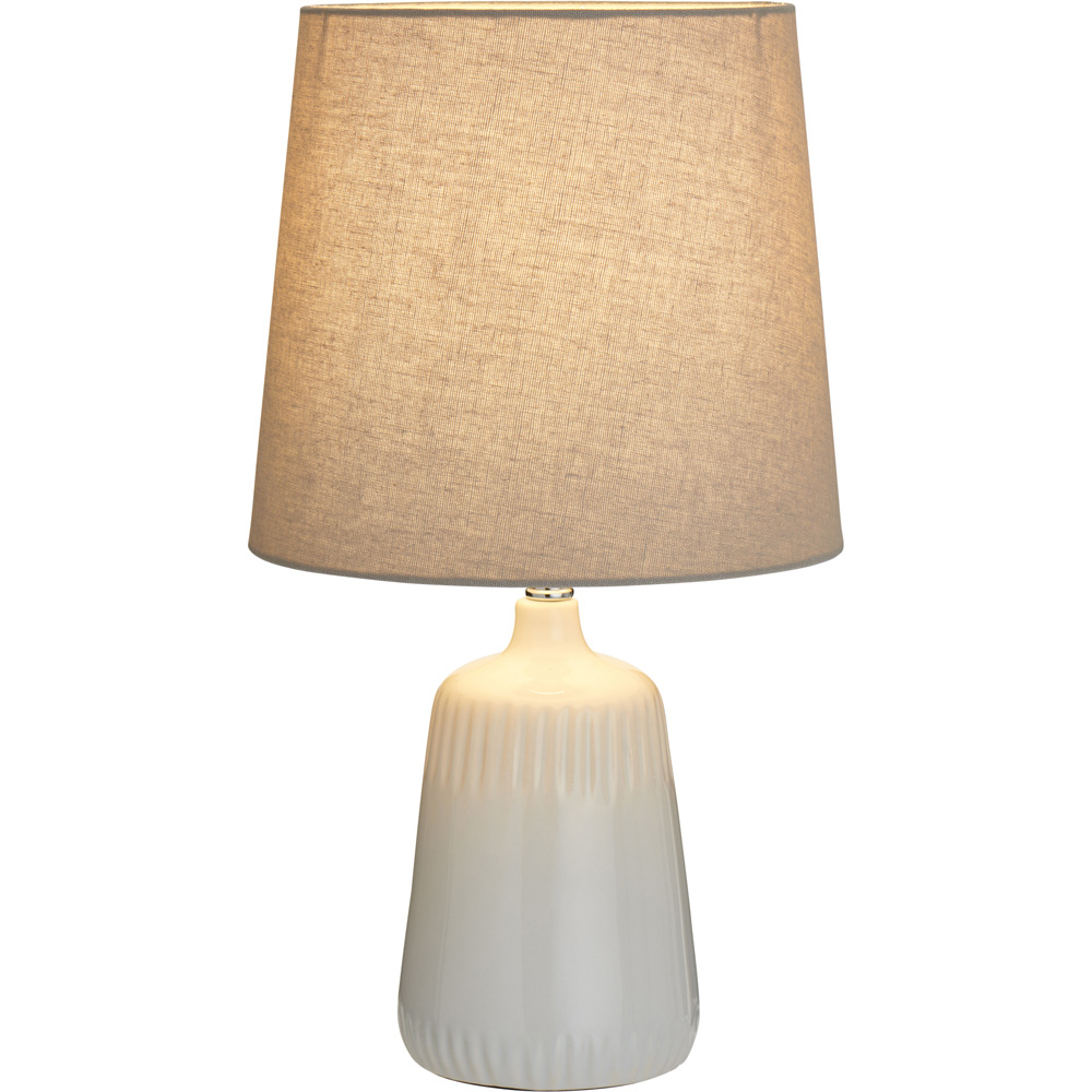 Wilko White Ceramic Dash Table Lamp Image 3