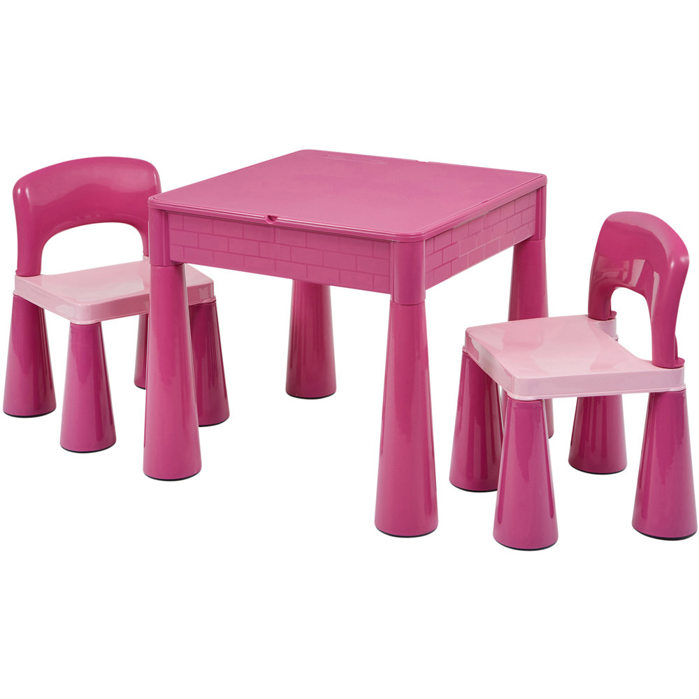 Liberty House Toys Pink Kids 5-in-1 Activity Table and Chairs Image 2