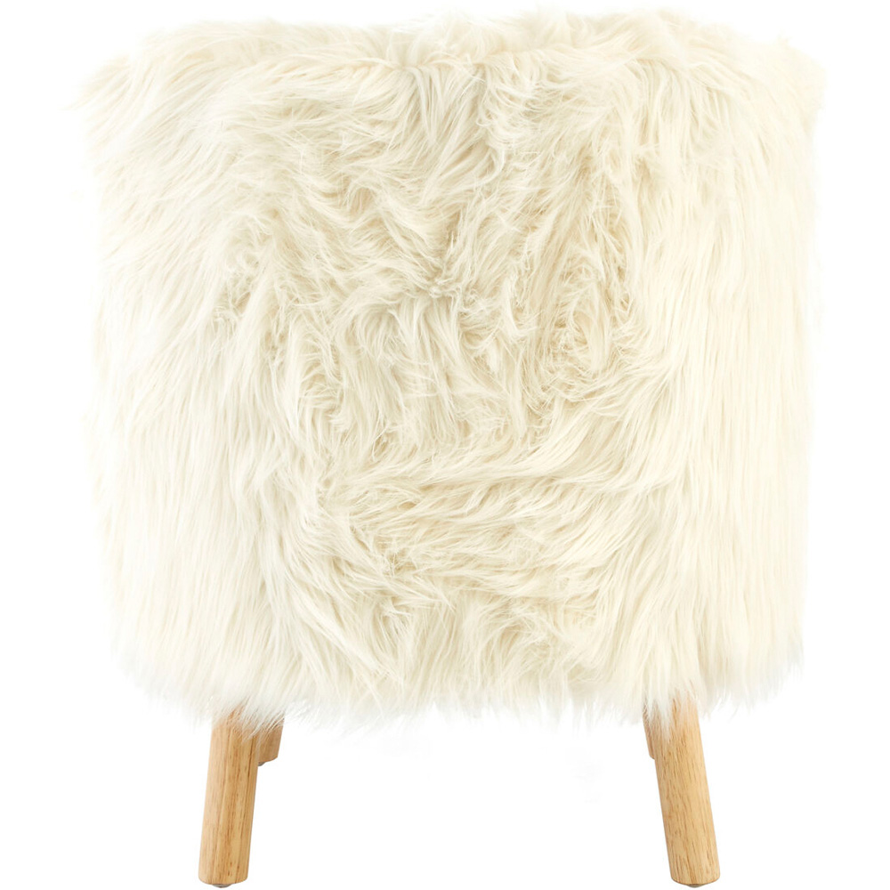 Premier Housewares White Faux Fur Kids Chair Image 4