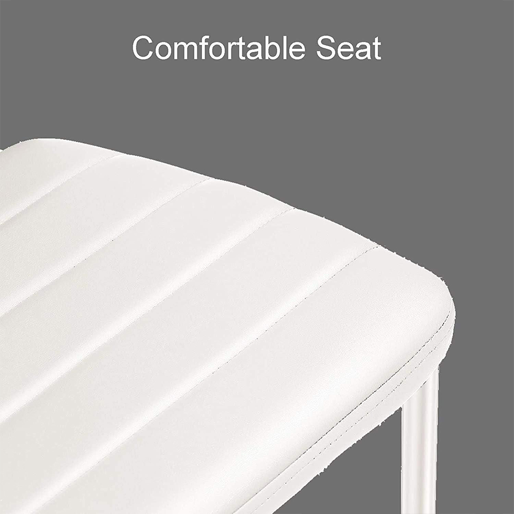 Kosy Koala 4 Seater Faux Leather Wooden Dining Set White Image 6