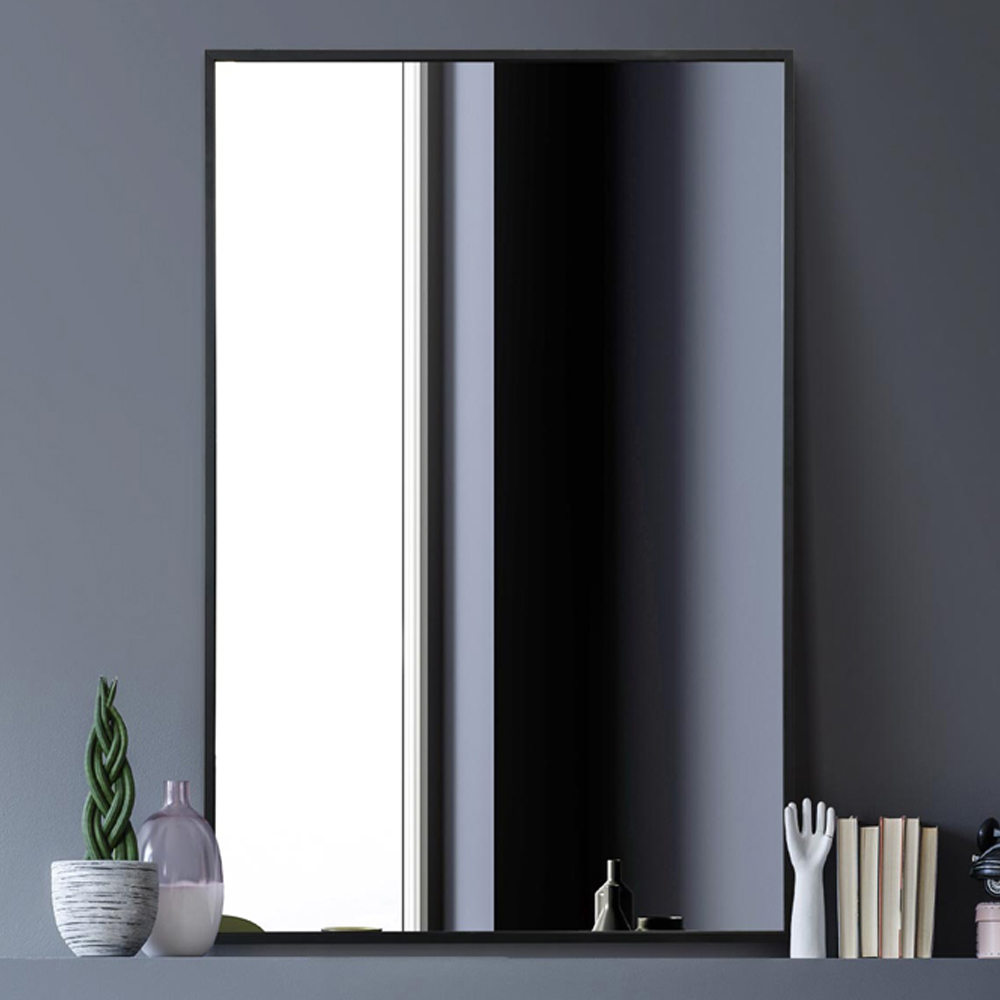 MirrorOutlet The Artus Black Aluminium Edged Wall Mirror 90 x 60cm Image 2