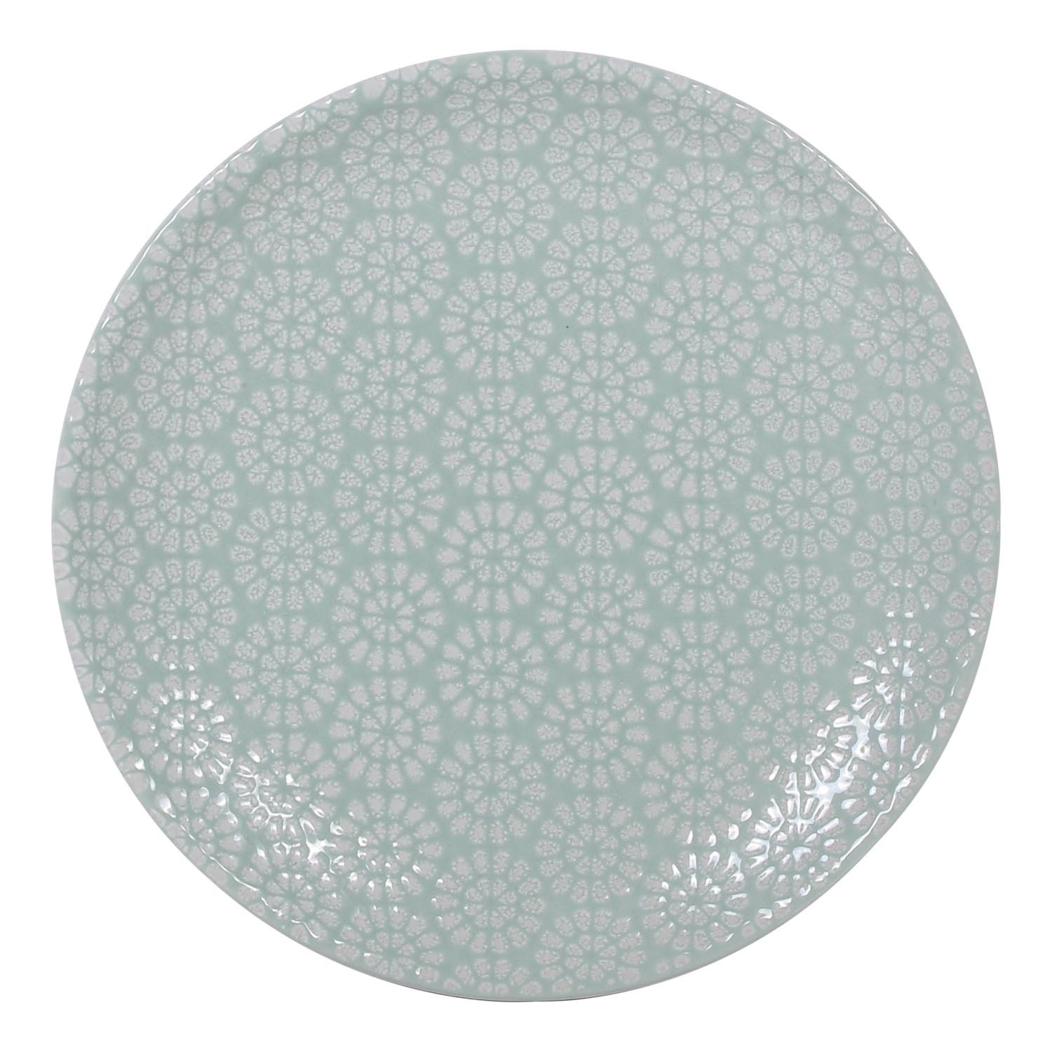12 Piece Geometric Blossom Dinner Set - Sage Image 2