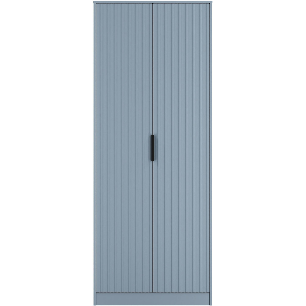 Crowndale Fluted 2 Door Denim Blue Tall Wardrobe Ready Assembled Image 2