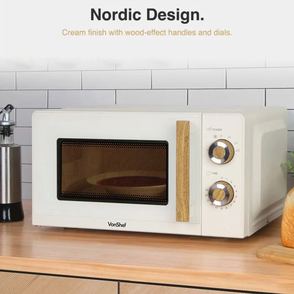Vonhaus Cream 20L Compact Solo Microwave 700W Image 4