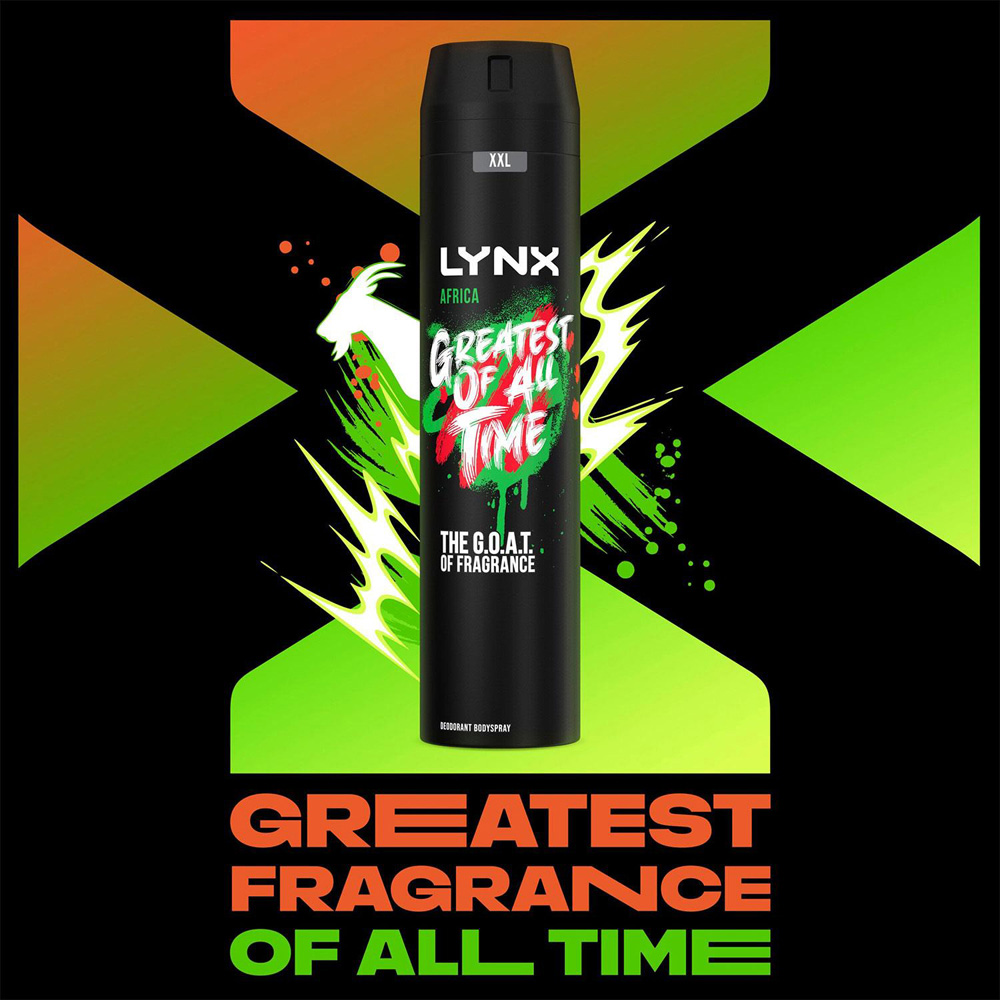 Lynx Africa The G.O.A.T. of Fragrance 48H Protection Deodorant Body Spray 250ml 18 Pack Image 7