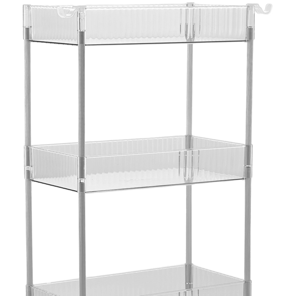 Living and Home 4-Tier Clear Storage Cart Image 5