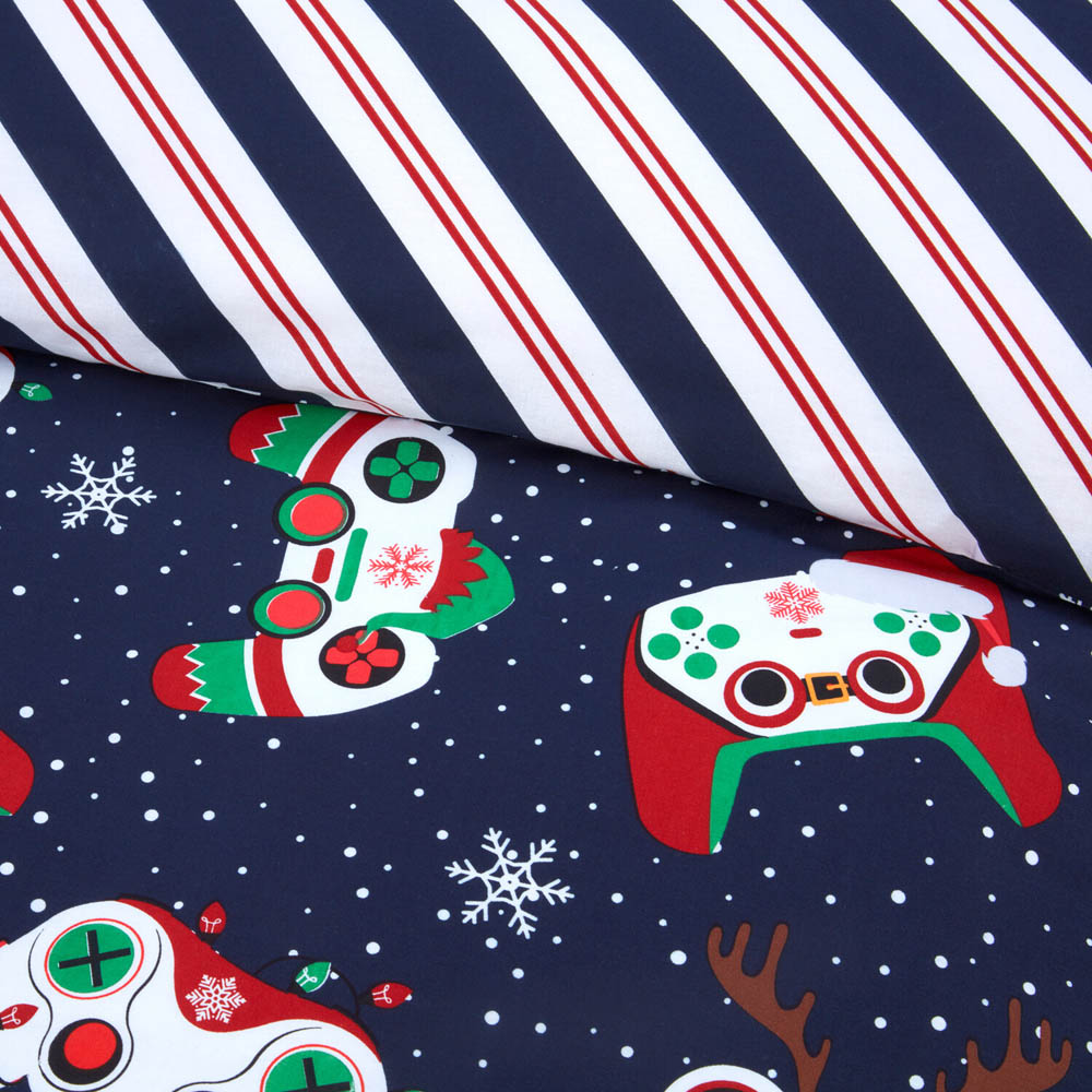 Christmas Gamer Duvet Set - Navy / Single Image 5