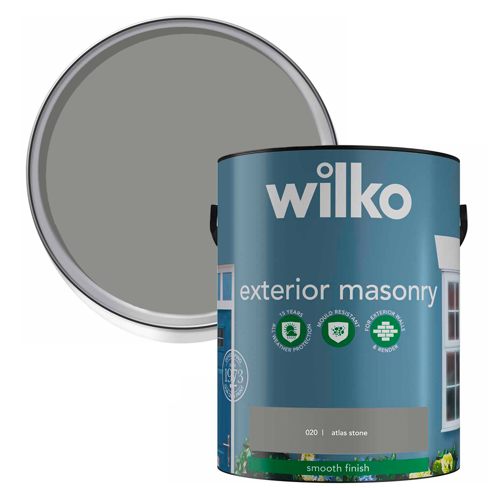 Wilko Atlas Stone Smooth Finish Masonry Paint 5L Image 1