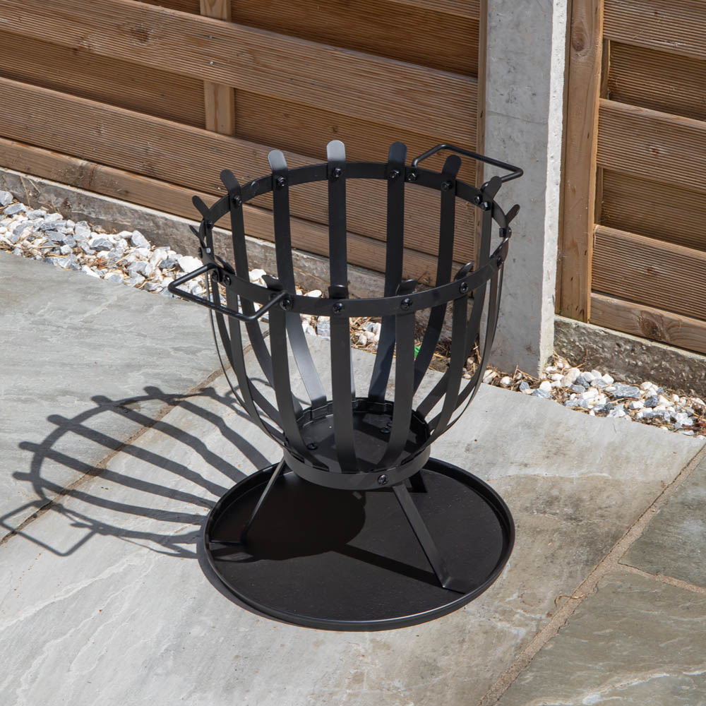 Samuel Alexander Black Steel El-Clasico Outdoor Fire Basket 44cm Image 9