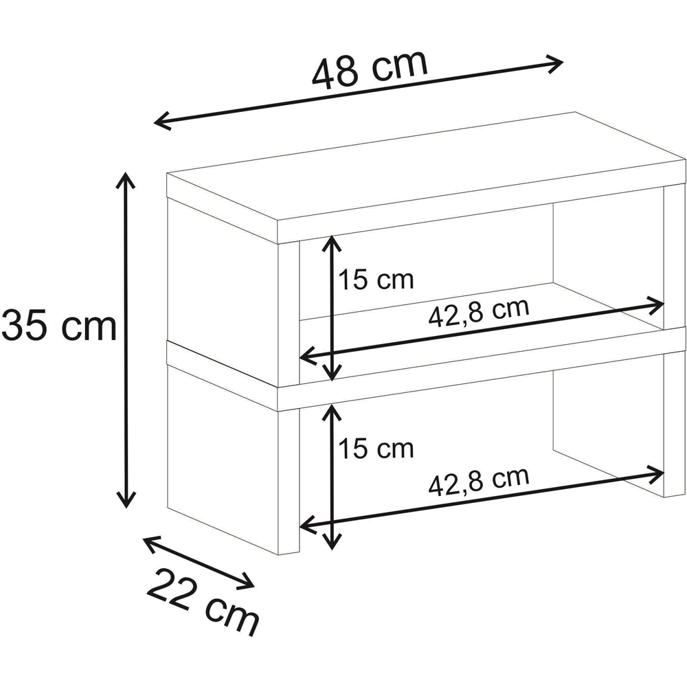 Decortie Dean 2-Tier White Kitchen Wall Shelf 25mm Image 5
