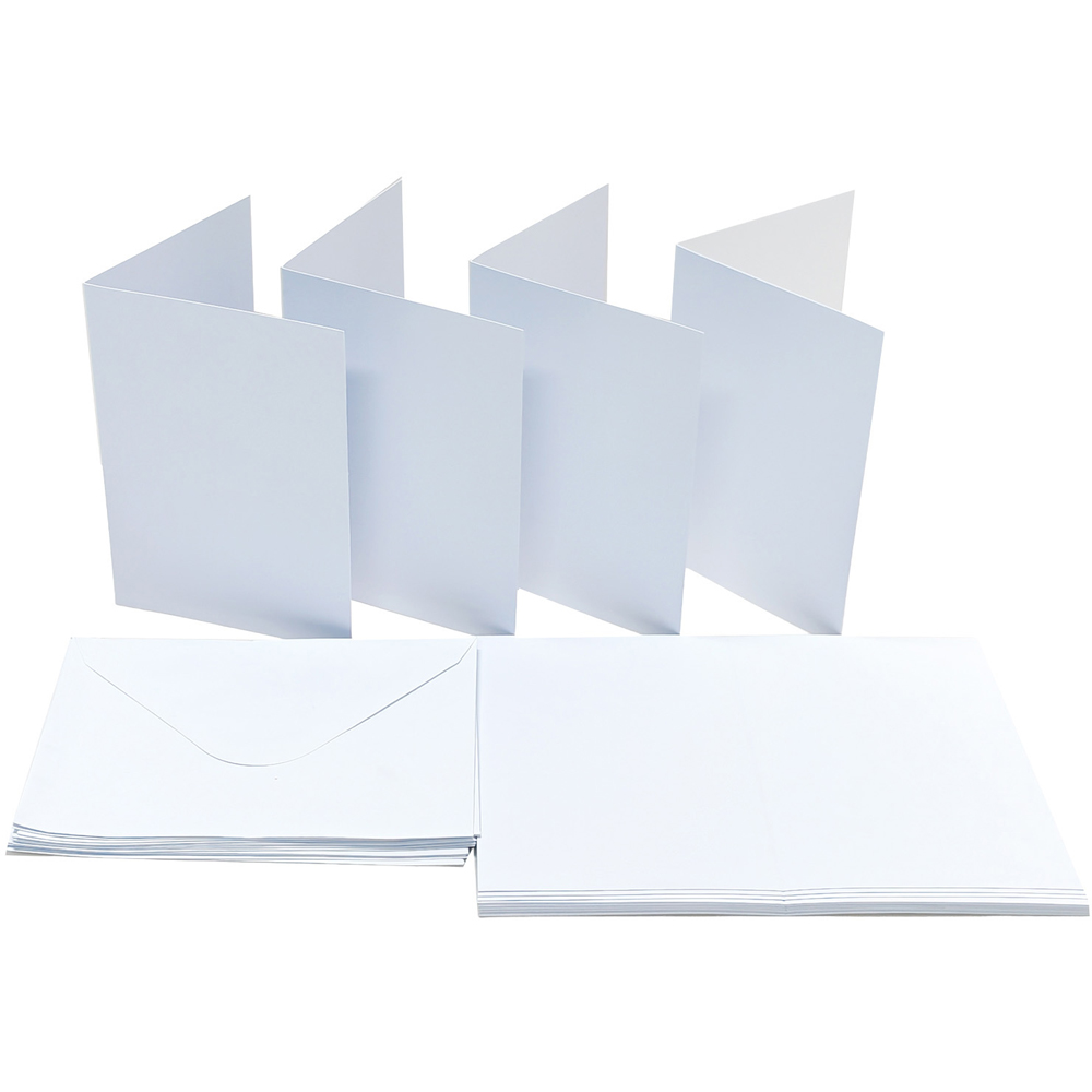 Pack of 100 A6 Cards and Envelopes White Image 2