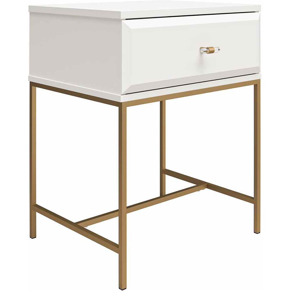 Dorel Effie Single Drawer White Nightstand Image 2