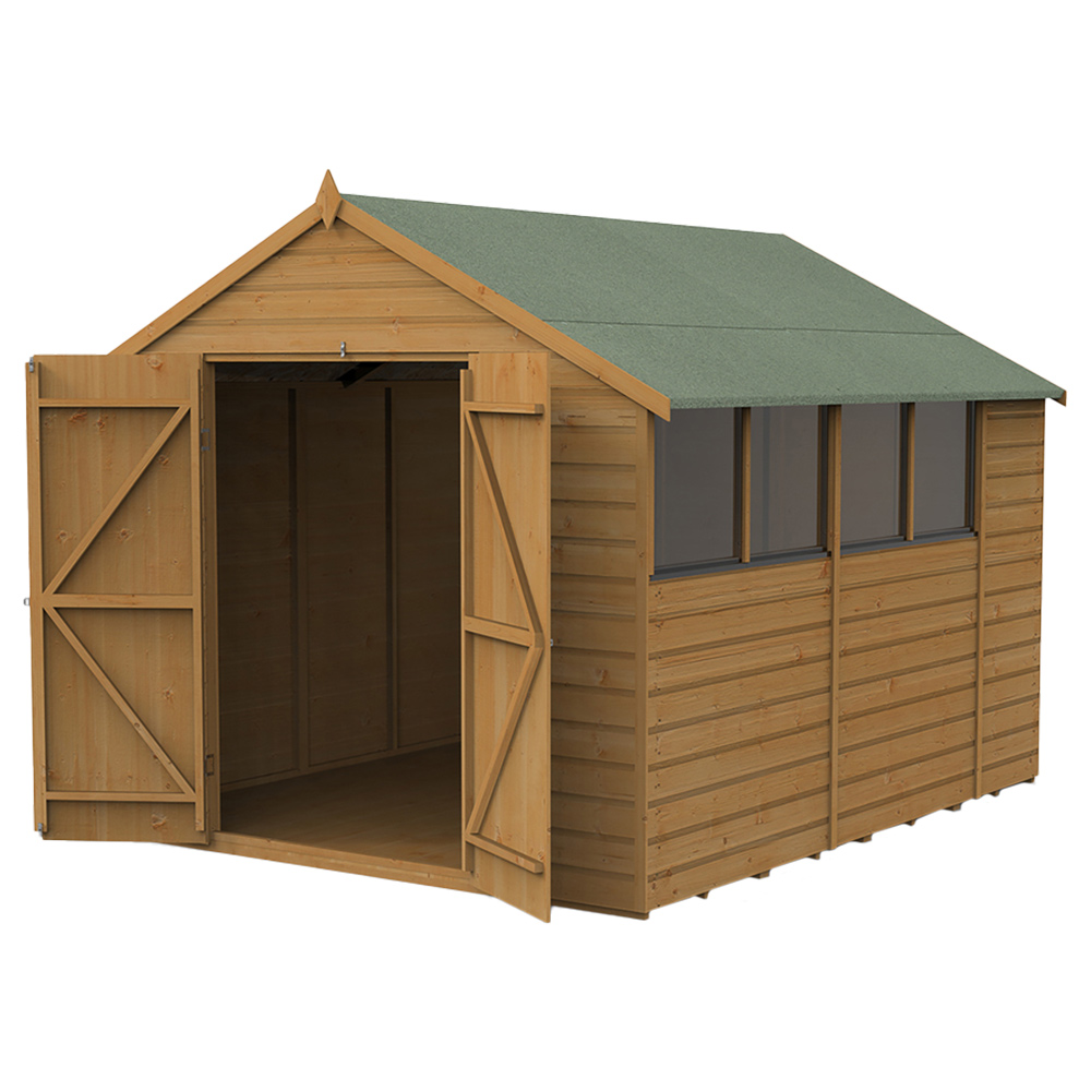 Forest Garden 10 x 8ft Double Door Shiplap Dip Treated Apex Shed Image 3