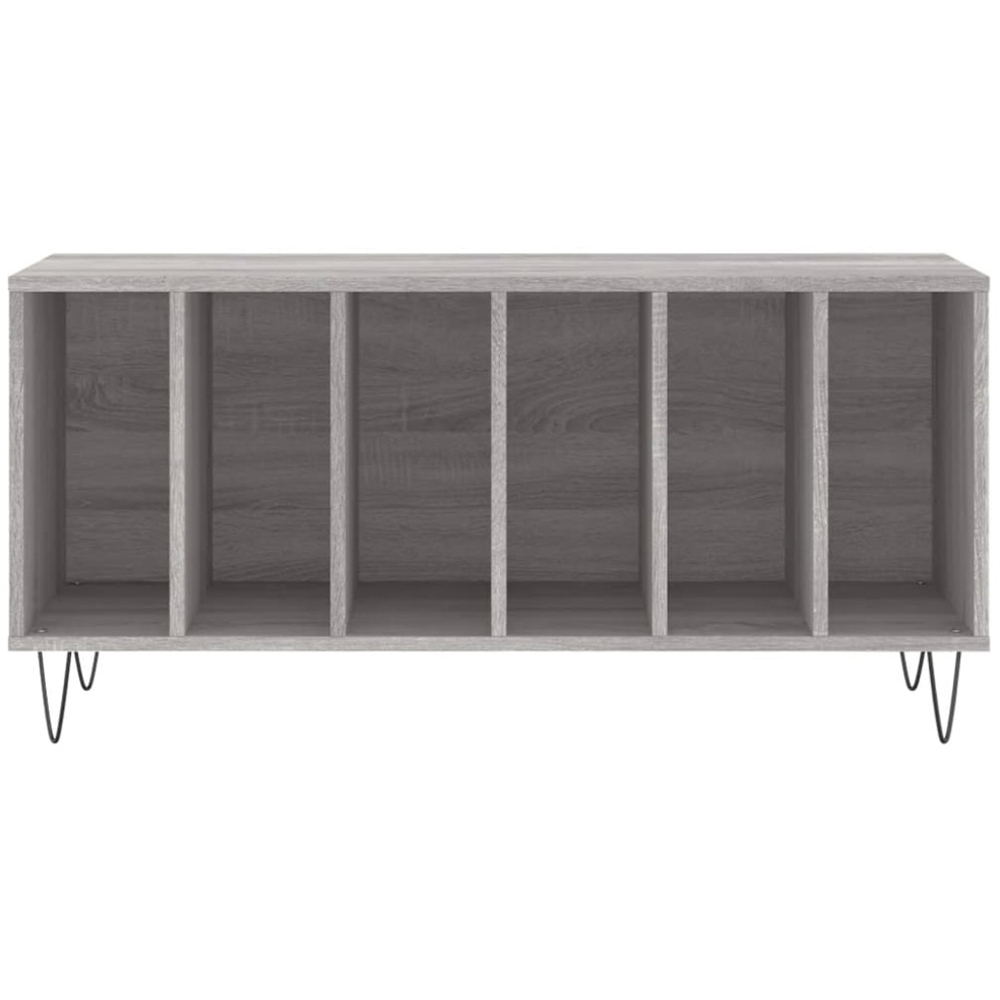 vidaXL 6 Shelf Grey Sonoma Record Cabinet Image 4