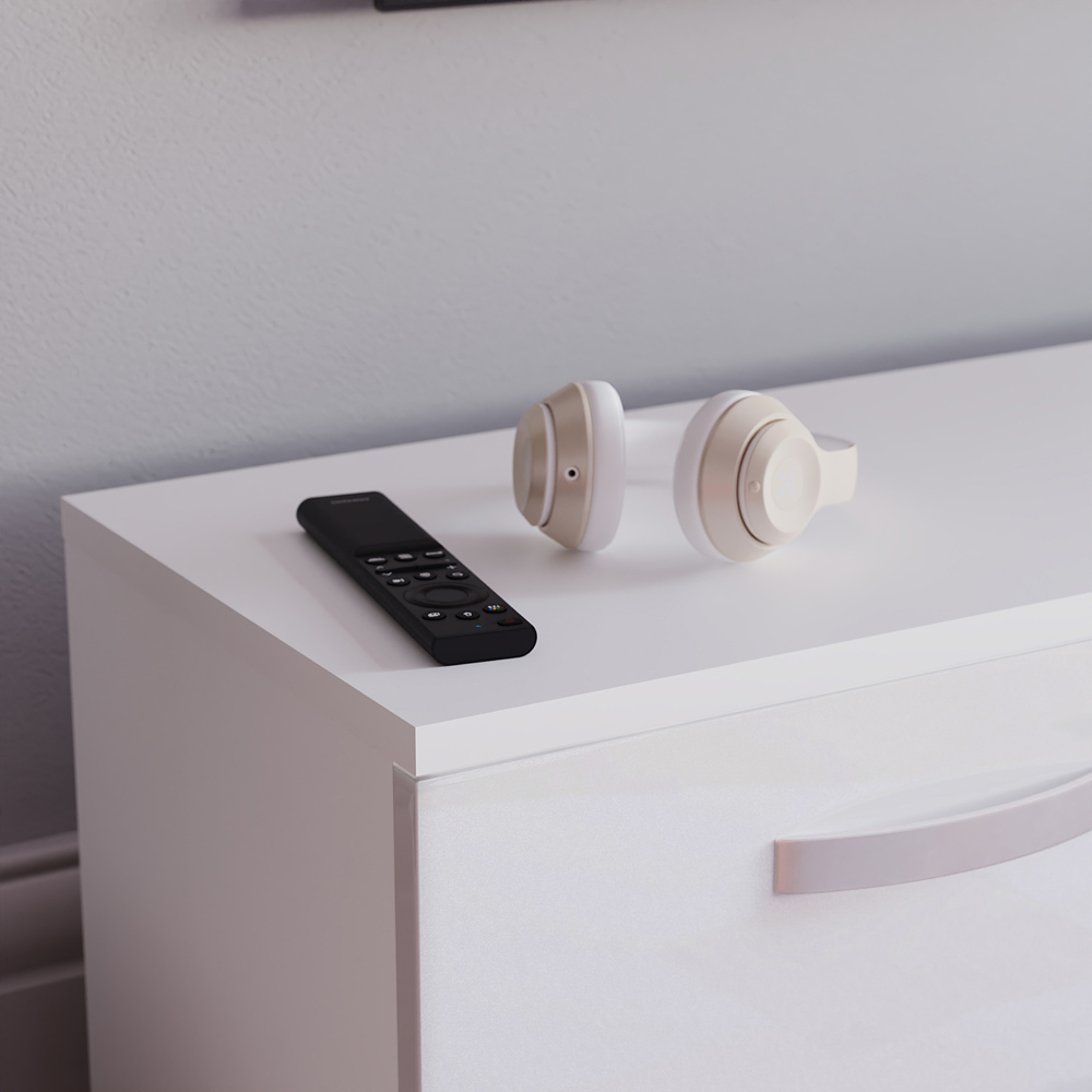 Vida Designs Cosmo 2 Door White TV Unit with LED Image 3