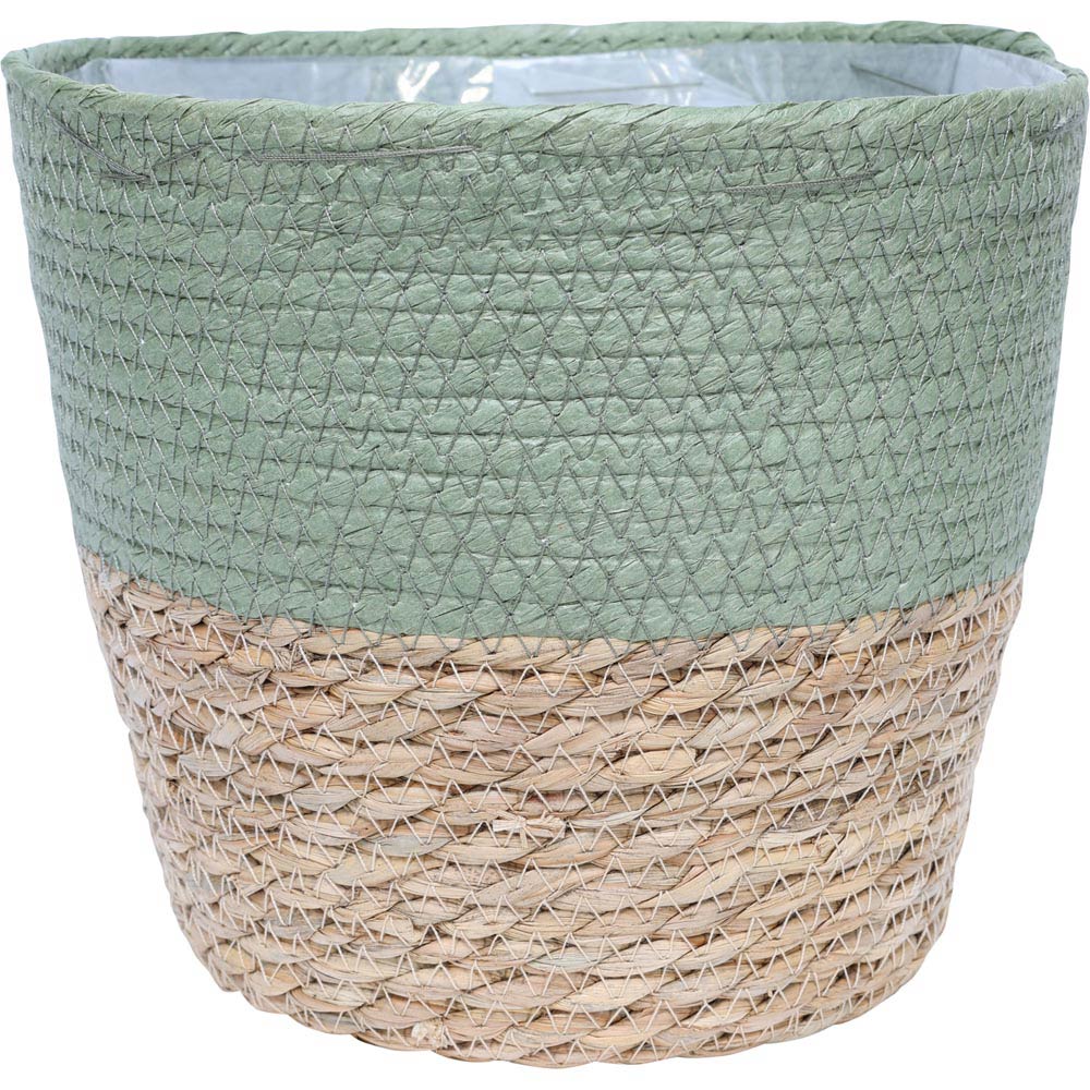 Wilko Green Seagrass Indoor Planter 23cm Wilko