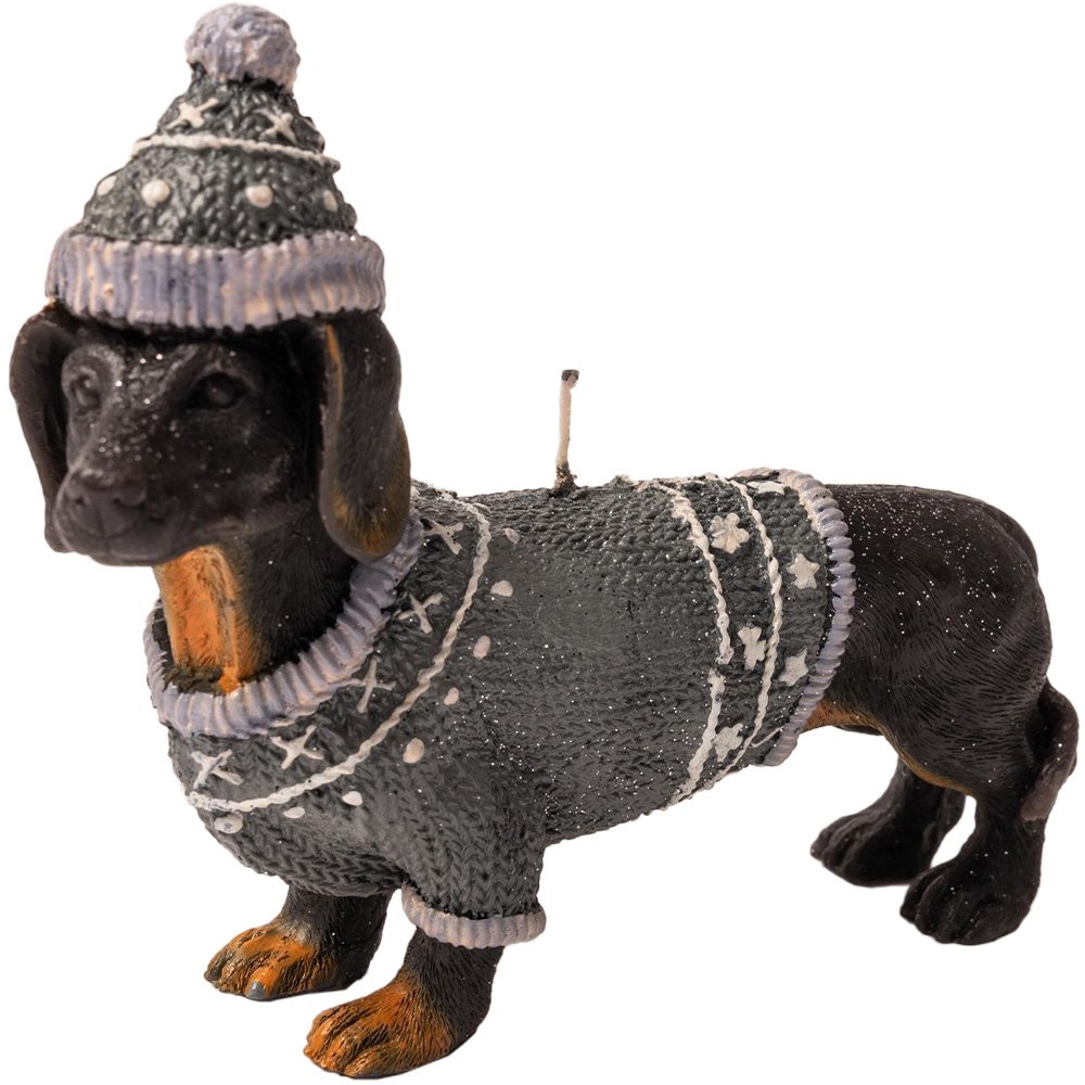 Shatchi Black Dachshund Wiener Dog Decorative Candle Image 1