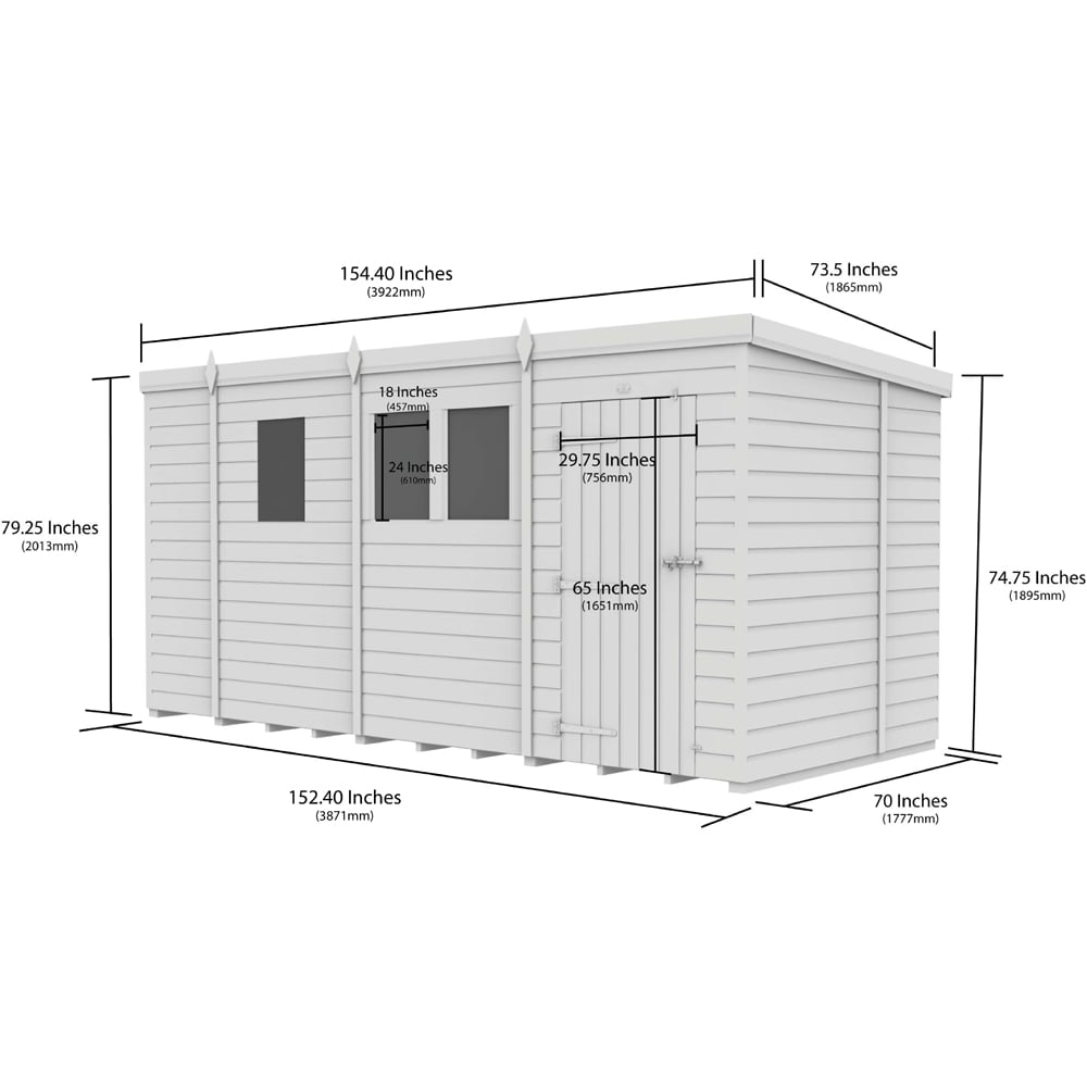 DIY Sheds 13 x 6ft Tongue and Groove Timber Pent Garden Shed Image 9