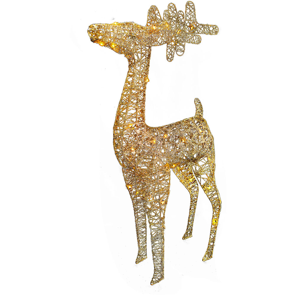 LED Standing Reindeer Decoration - Gold Image 2