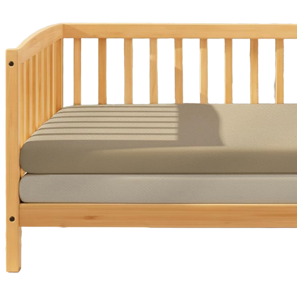 MHG Living Ecru and Brown Jersey Cotton Fitted Cot Bed Sheet 140 x 70cm 2 Pack Image 1