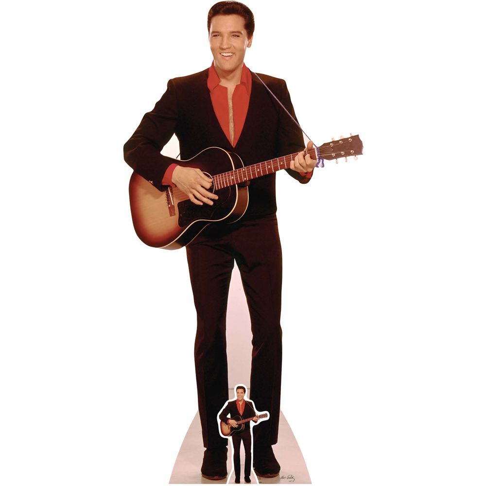 Star Cutouts Elvis Red Shirt and Guitar Cardboard Cutout 5.11ft Image 1