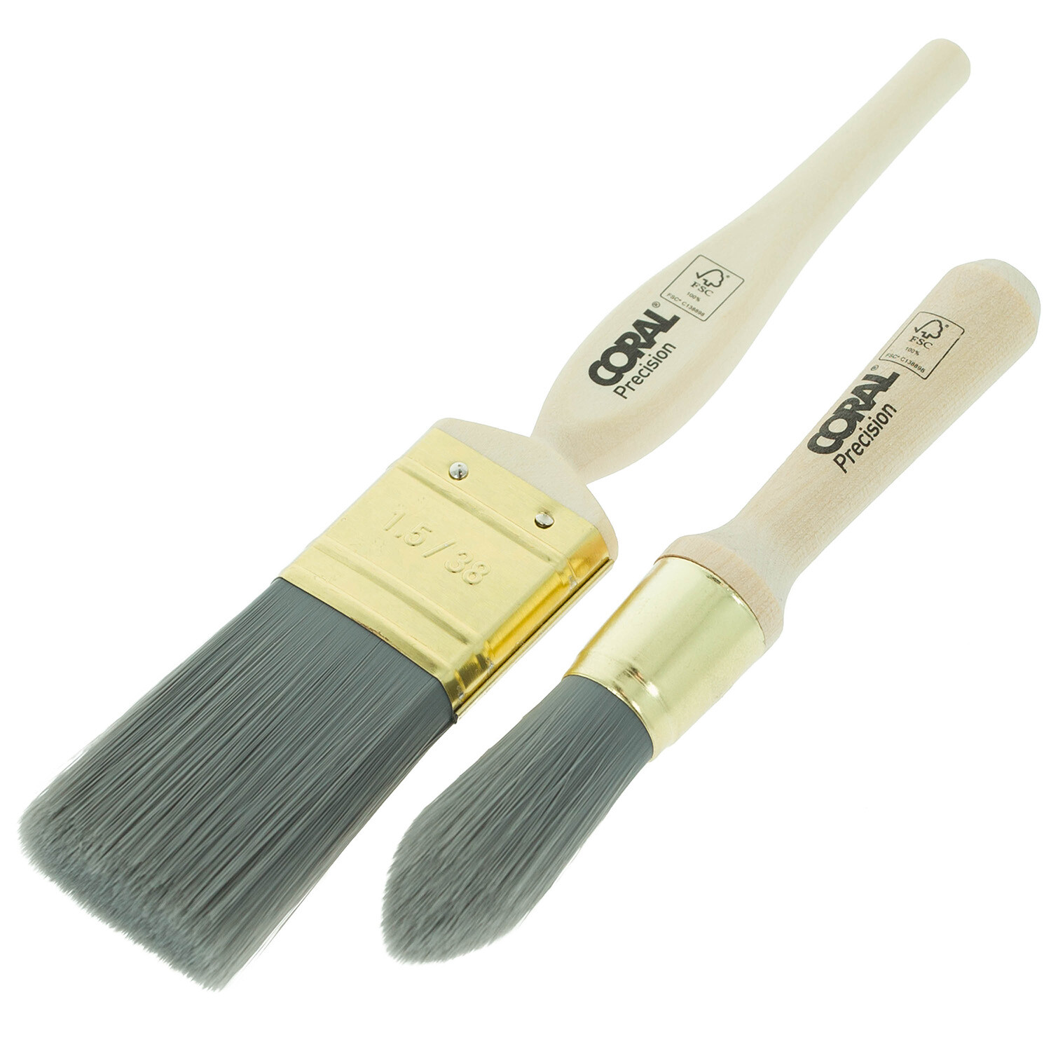 Pack of 2 Coral Precision Chalk Brushes Image 1