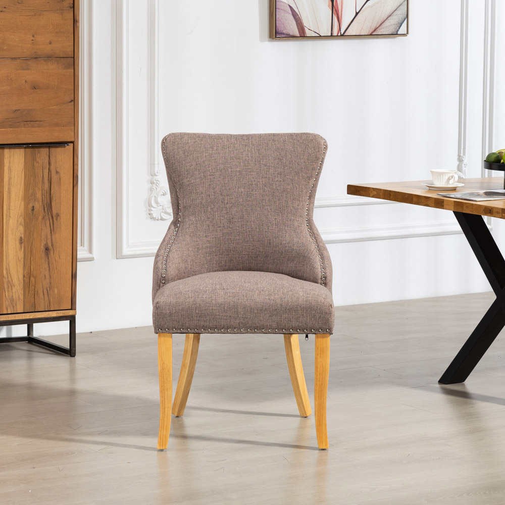 Artemis Home Olivola Set of 2 Dark Brown Fabric Dining Chair Image 2