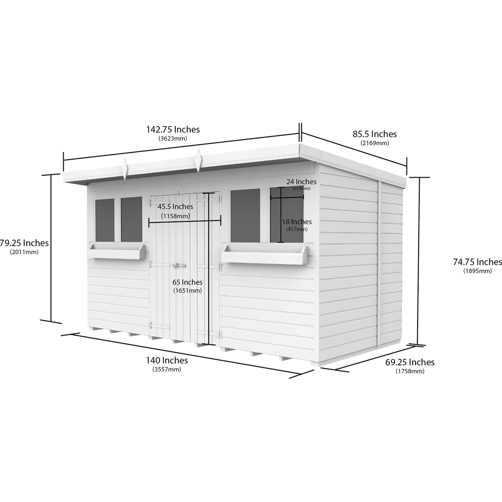 DIY Sheds 12 x 6ft Tongue and Groove Timber Pent Summer Garden Shed Image 8