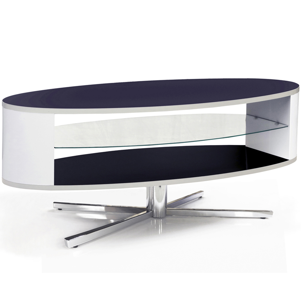 MDA Designs Orbit 2 Shelf Black and White TV Cabinet Image 4