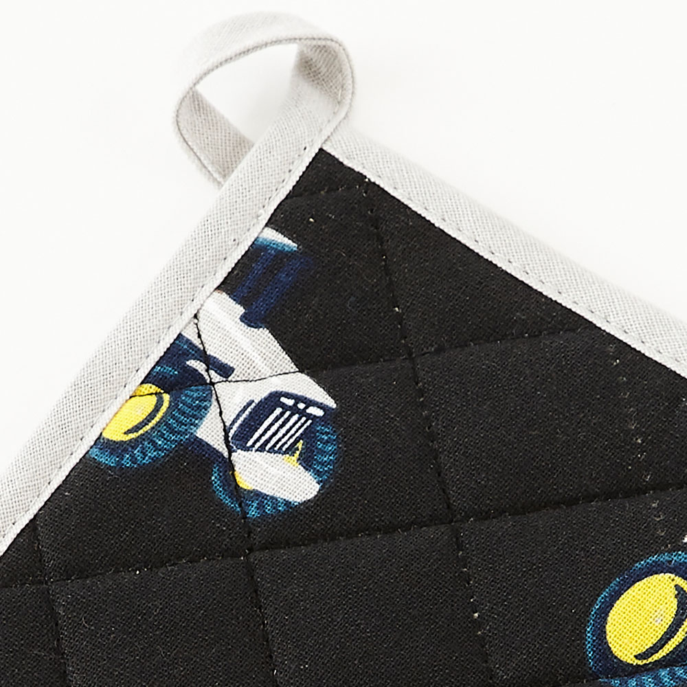 Highlands Homeware Elizabeth Tractor Cotton Pot Holder Grey Image 2