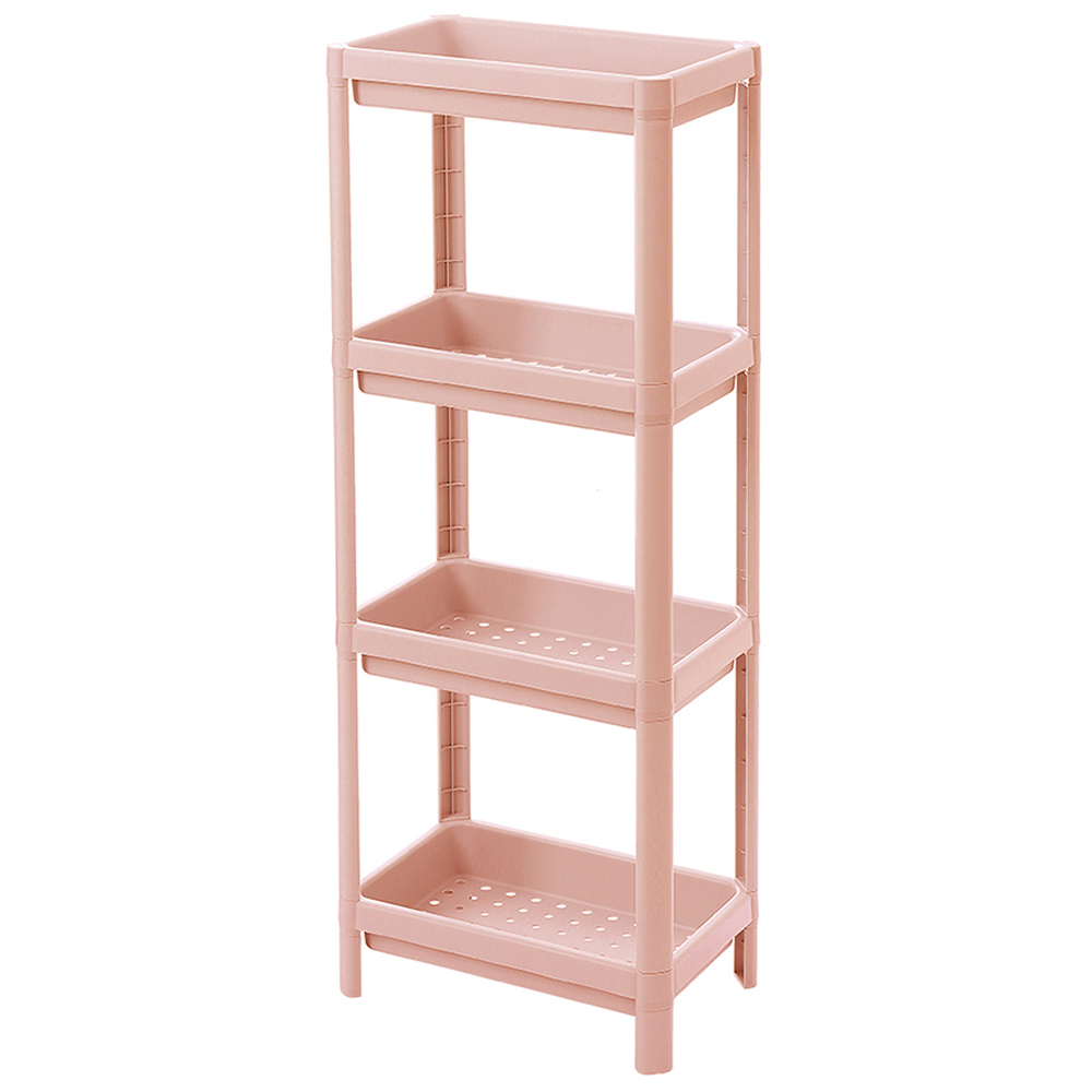 H&O Direct 4 Shelf Pink Plastic Storage Rack with Drainage Holes Image 3