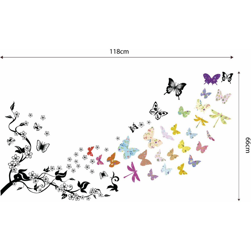 Walplus Kids Colourful Floral Butterfly Self Adhesive Wall Stickers Image 5