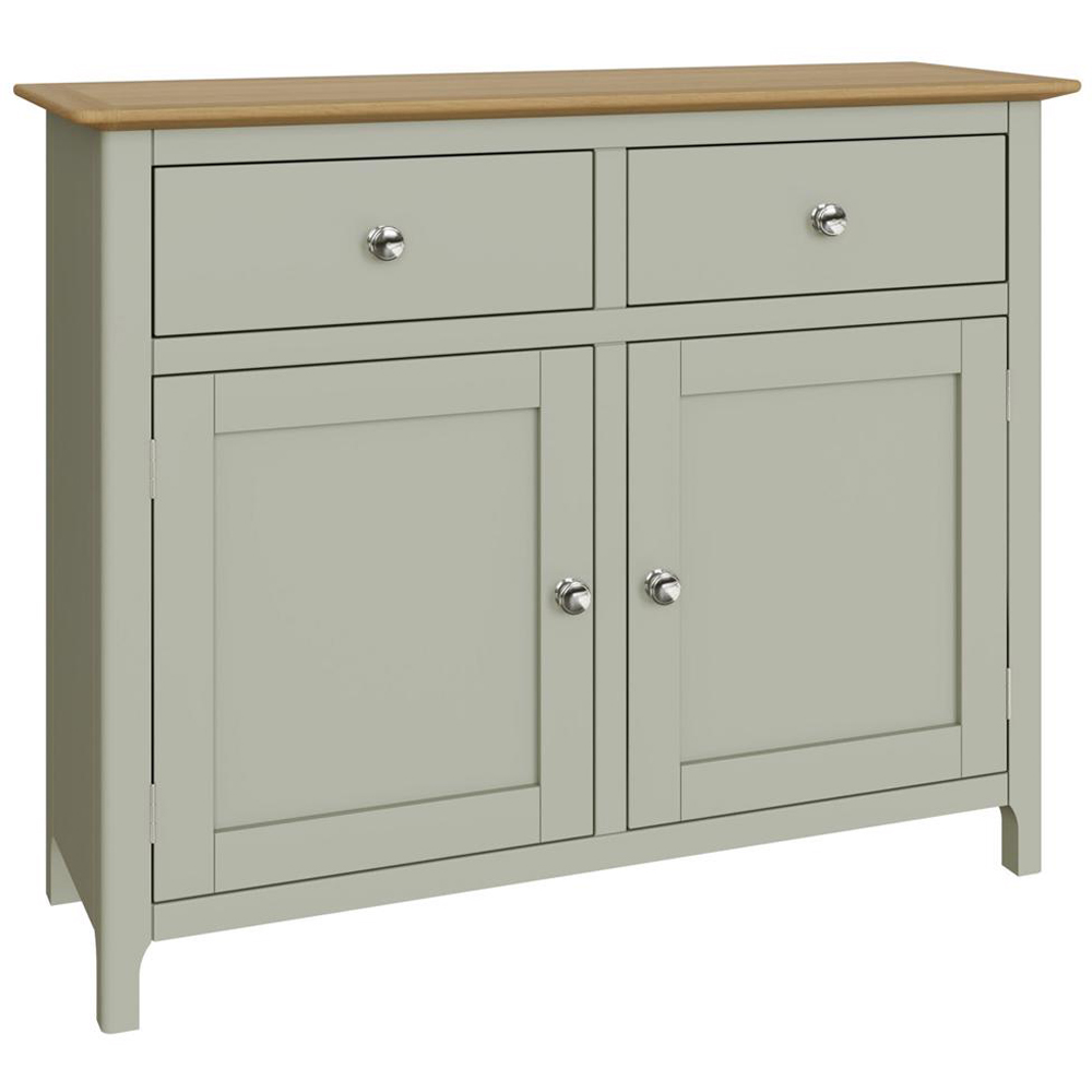 FWStyle Taberno 2 Drawer 2 Door Sage Green and Oak Sideboard Image 2